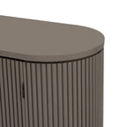 U_STYLE Vertical Striped Door Storage Cabinet with Metal Handles, Adjustable, Suitable for Study, Entryway and Living Room