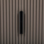 U_STYLE Vertical Striped Door Storage Cabinet with Metal Handles, Adjustable, Suitable for Study, Entryway and Living Room