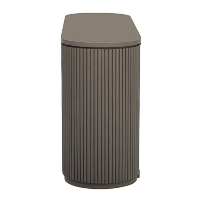 U_STYLE Vertical Striped Door Storage Cabinet with Metal Handles, Adjustable, Suitable for Study, Entryway and Living Room