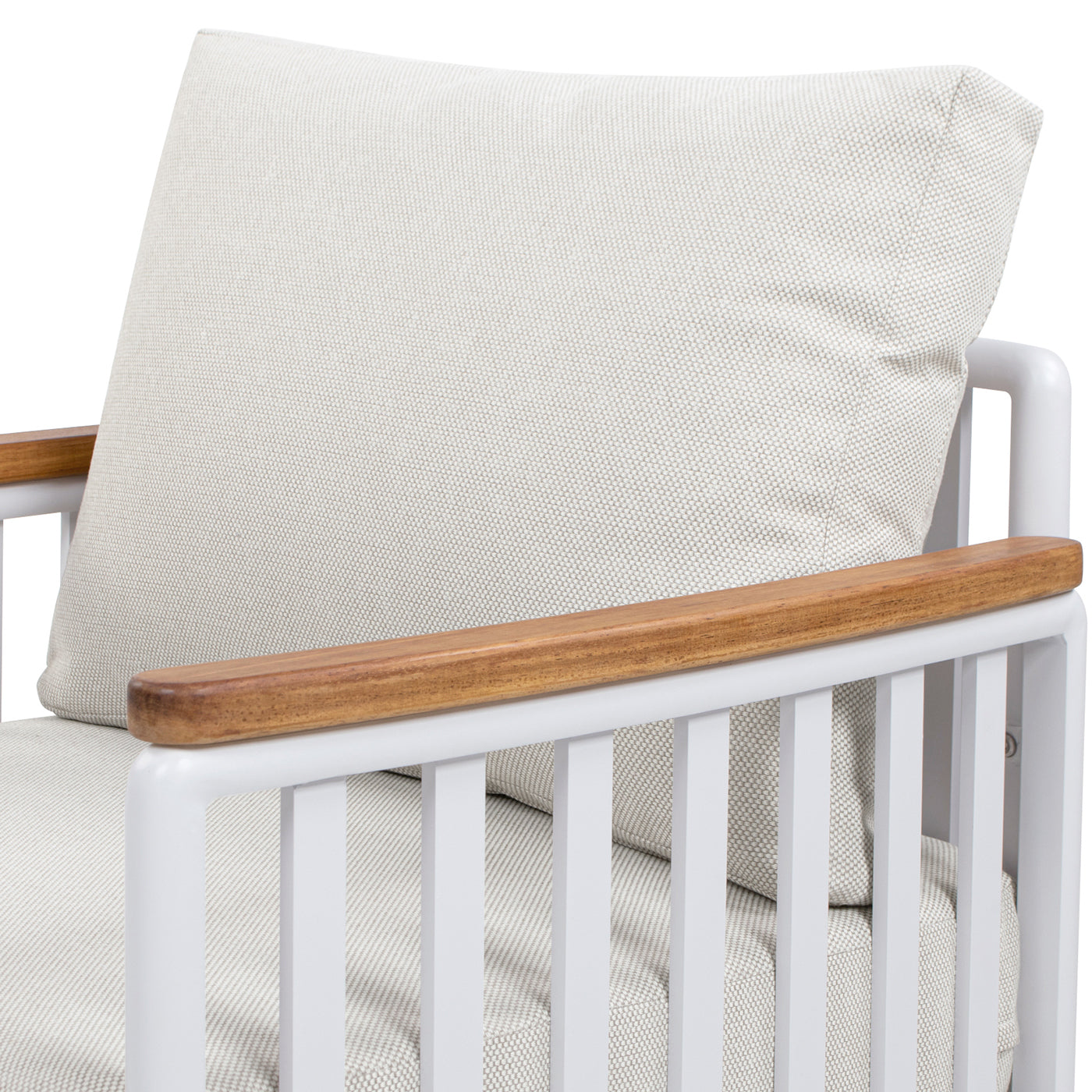 Calarono 29' Teak & Aluminum Patio Accent Arm Chair Set of 2 Sand Dune Chenille