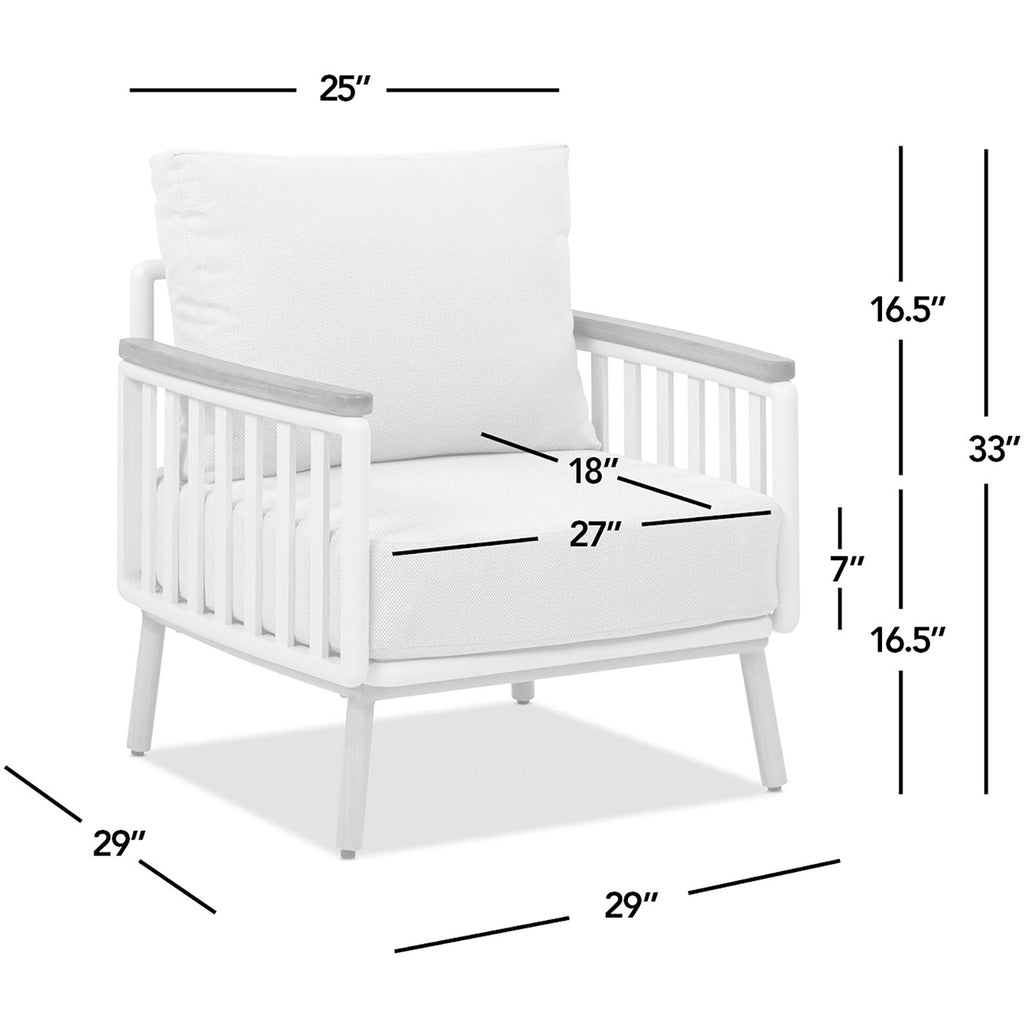Calarono 29' Teak & Aluminum Patio Accent Arm Chair Set of 2 Sand Dune Chenille
