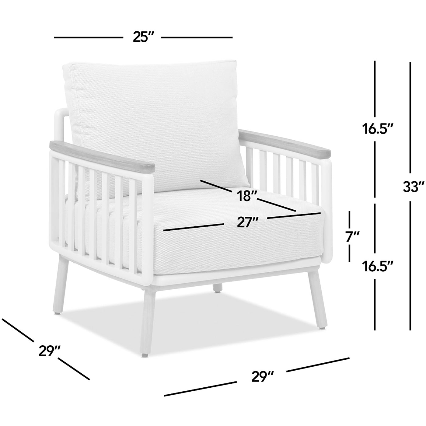 Calarono 29' Teak & Aluminum Patio Accent Arm Chair Set of 2 Sand Dune Chenille