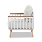 Calarono 29' Teak & Aluminum Patio Accent Arm Chair Set of 2 Sand Dune Chenille