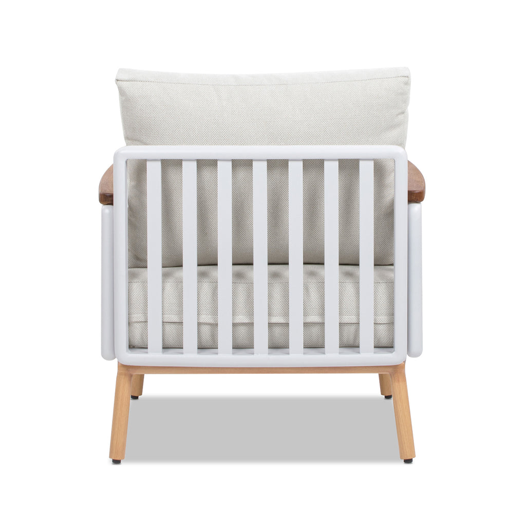 Calarono 29' Teak & Aluminum Patio Accent Arm Chair Set of 2 Sand Dune Chenille