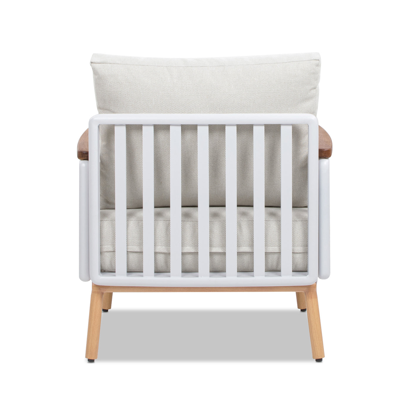 Calarono 29' Teak & Aluminum Patio Accent Arm Chair Set of 2 Sand Dune Chenille