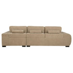 Plather Camel Upholstered L-Shaped Sectional Sofa.