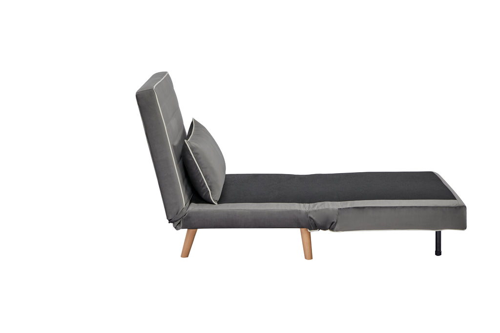 CANON Modern Velvet Foldable Sofa Bed Set of 2- 3-Position Adjustable Backrest, Converts to Twin Beds in 10 Seconds,Includes Pillows, Grey Space-Saving Living Room Furniture