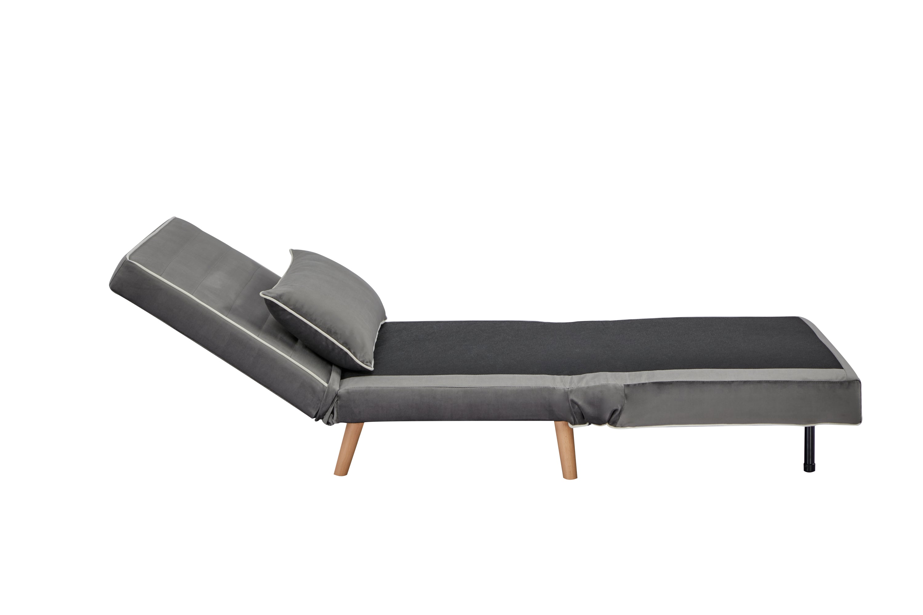 CANON Modern Velvet Foldable Sofa Bed Set of 2- 3-Position Adjustable Backrest, Converts to Twin Beds in 10 Seconds,Includes Pillows, Grey Space-Saving Living Room Furniture