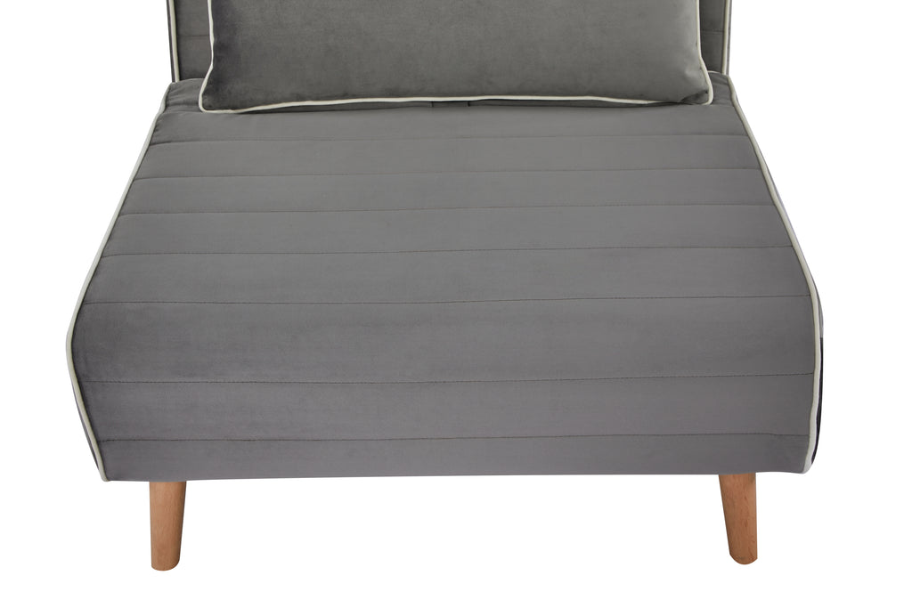 CANON Modern Velvet Foldable Sofa Bed Set of 2- 3-Position Adjustable Backrest, Converts to Twin Beds in 10 Seconds,Includes Pillows, Grey Space-Saving Living Room Furniture