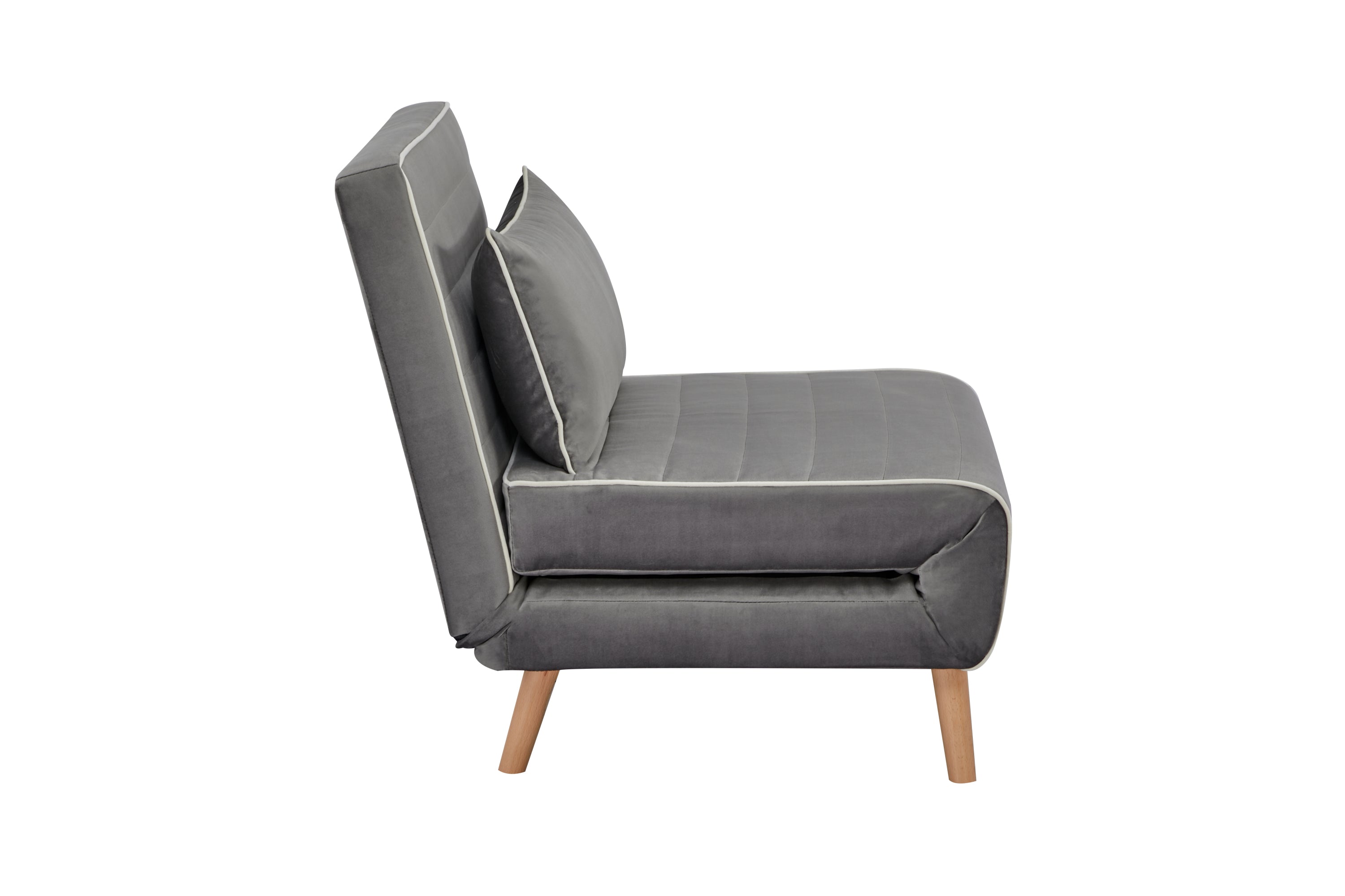 CANON Modern Velvet Foldable Sofa Bed Set of 2- 3-Position Adjustable Backrest, Converts to Twin Beds in 10 Seconds,Includes Pillows, Grey Space-Saving Living Room Furniture