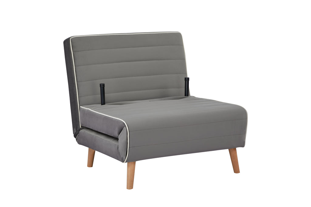 CANON Modern Velvet Foldable Sofa Bed Set of 2- 3-Position Adjustable Backrest, Converts to Twin Beds in 10 Seconds,Includes Pillows, Grey Space-Saving Living Room Furniture