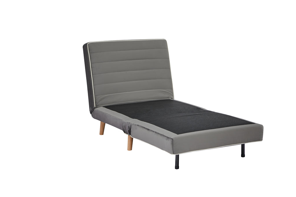 CANON Modern Velvet Foldable Sofa Bed Set of 2- 3-Position Adjustable Backrest, Converts to Twin Beds in 10 Seconds,Includes Pillows, Grey Space-Saving Living Room Furniture