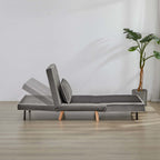 CANON Modern Velvet Foldable Sofa Bed Set of 2- 3-Position Adjustable Backrest, Converts to Twin Beds in 10 Seconds,Includes Pillows, Grey Space-Saving Living Room Furniture