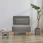 CANON Modern Velvet Foldable Sofa Bed Set of 2- 3-Position Adjustable Backrest, Converts to Twin Beds in 10 Seconds,Includes Pillows, Grey Space-Saving Living Room Furniture