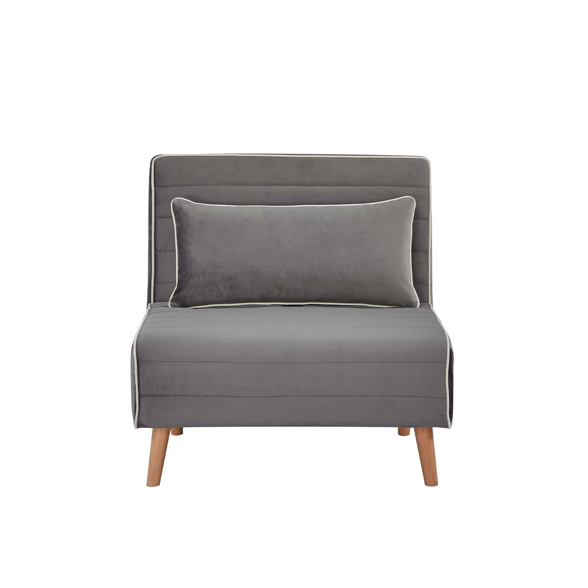 CANON Modern Velvet Foldable Sofa Bed Set of 2- 3-Position Adjustable Backrest, Converts to Twin Beds in 10 Seconds,Includes Pillows, Grey Space-Saving Living Room Furniture