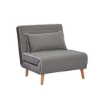 CANON Modern Velvet Foldable Sofa Bed Set of 2- 3-Position Adjustable Backrest, Converts to Twin Beds in 10 Seconds,Includes Pillows, Grey Space-Saving Living Room Furniture