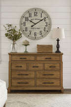 9-Drawer Dresser - Caramel finish