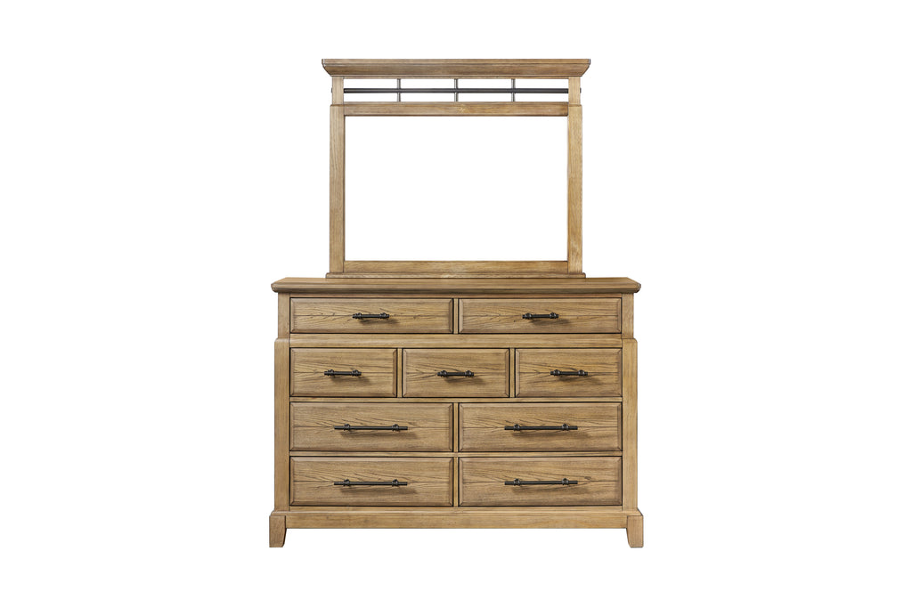 9-Drawer Dresser - Caramel finish