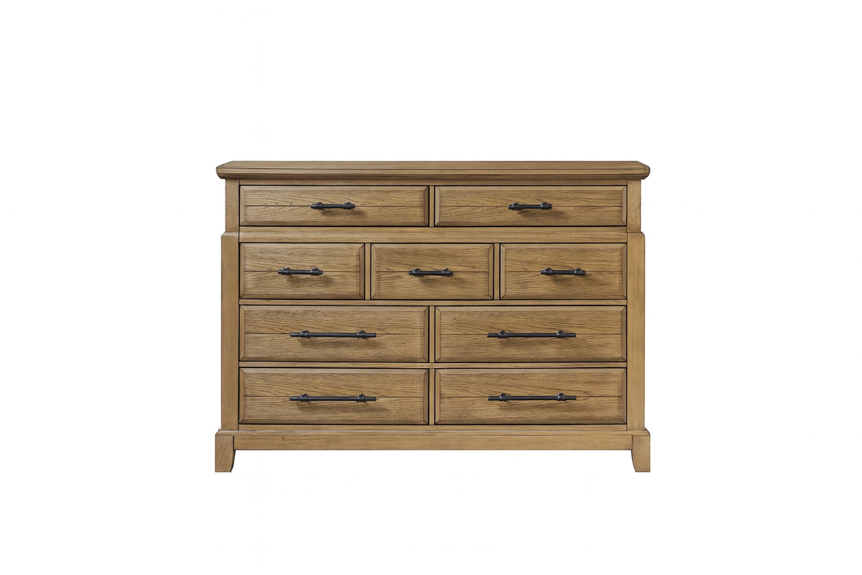 9-Drawer Dresser - Caramel finish