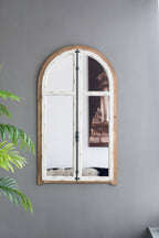 27.5" x 3" x 48" Arch Wood Wall Mirror - Groovy Boardz