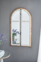 27.5" x 3" x 48" Arch Wood Wall Mirror - Groovy Boardz