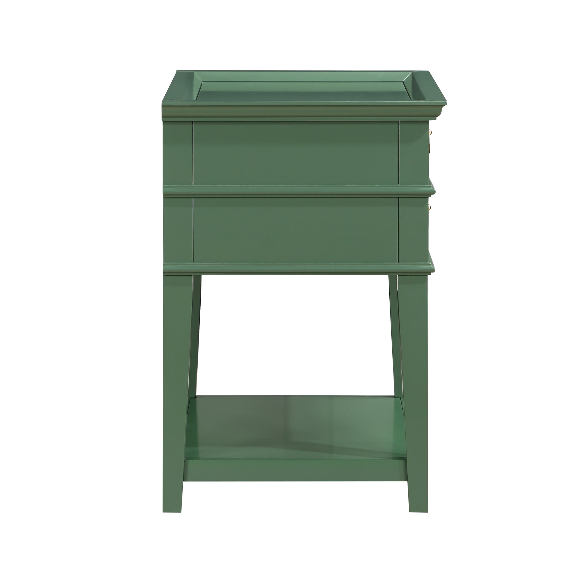 Carmona Vintage Green 2-Drawer Tray Top Nightstand