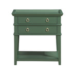 Carmona Vintage Green 2-Drawer Tray Top Nightstand