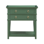 Carmona Vintage Green 2-Drawer Tray Top Nightstand