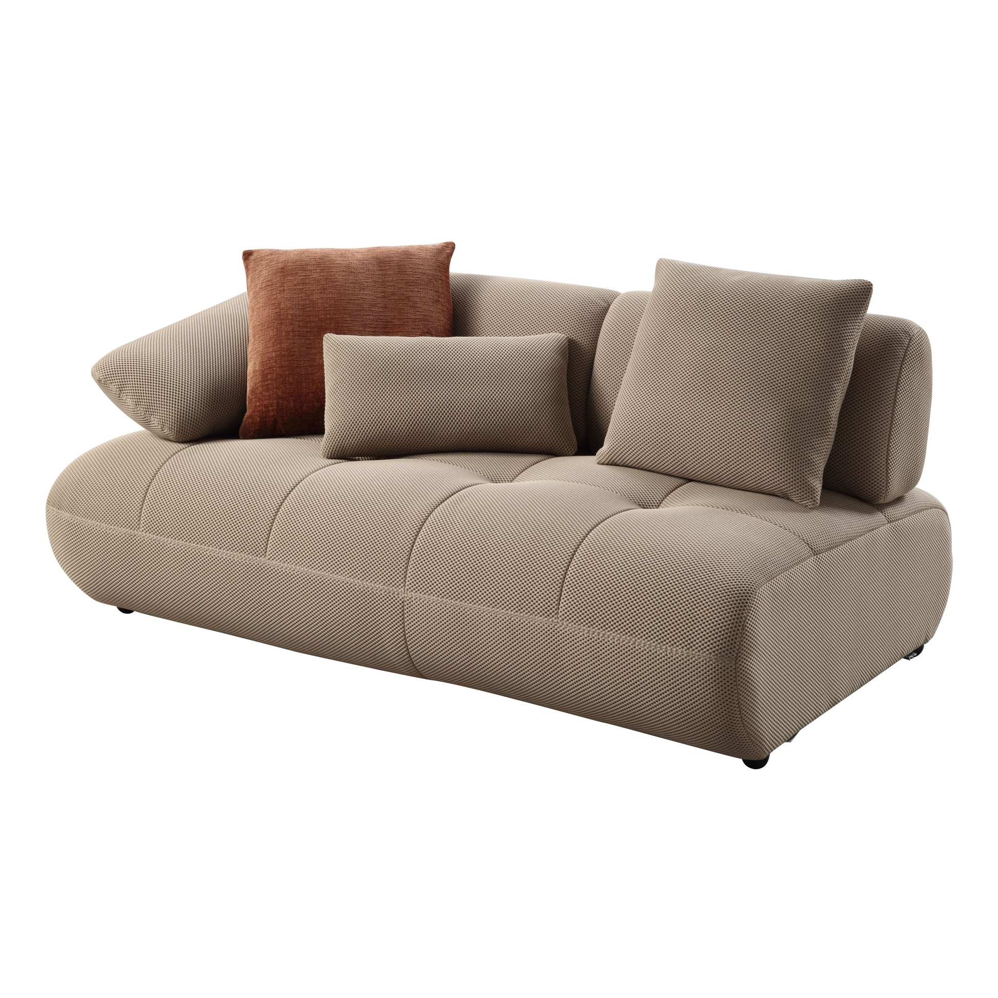 Carrick BEIGE SANDWICH MESH FABRIC Sectional Sofa with an Ottoman