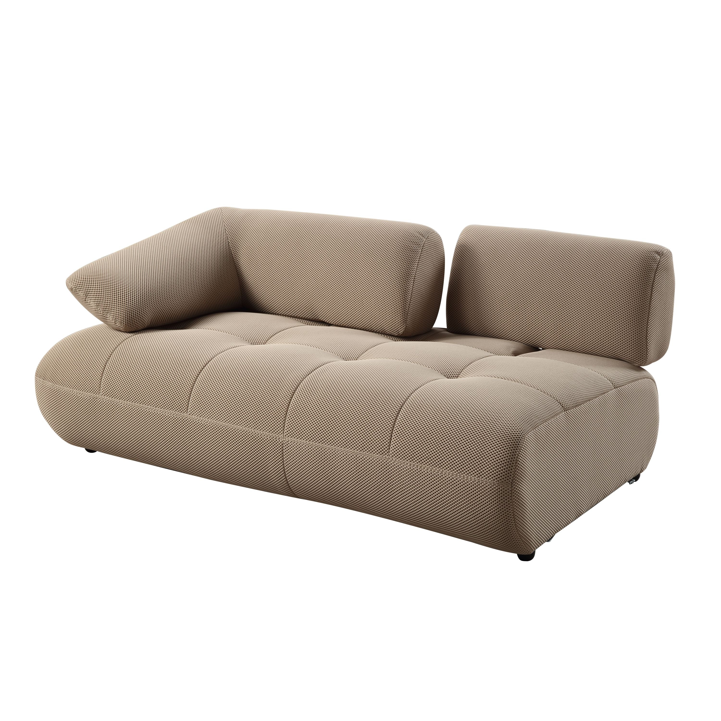 Carrick BEIGE SANDWICH MESH FABRIC Sectional Sofa with an Ottoman