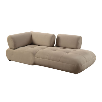 Carrick BEIGE SANDWICH MESH FABRIC Sectional Sofa with an Ottoman