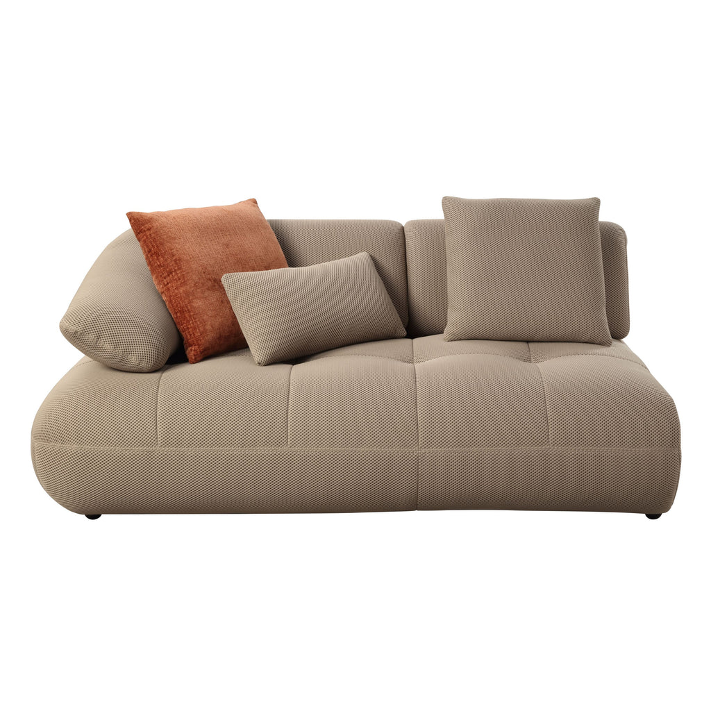 Carrick BEIGE SANDWICH MESH FABRIC Sectional Sofa with an Ottoman