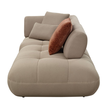 Carrick BEIGE SANDWICH MESH FABRIC Sectional Sofa with an Ottoman