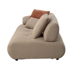 Carrick BEIGE SANDWICH MESH FABRIC Sectional Sofa with an Ottoman