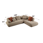 Carrick BEIGE SANDWICH MESH FABRIC Sectional Sofa with an Ottoman