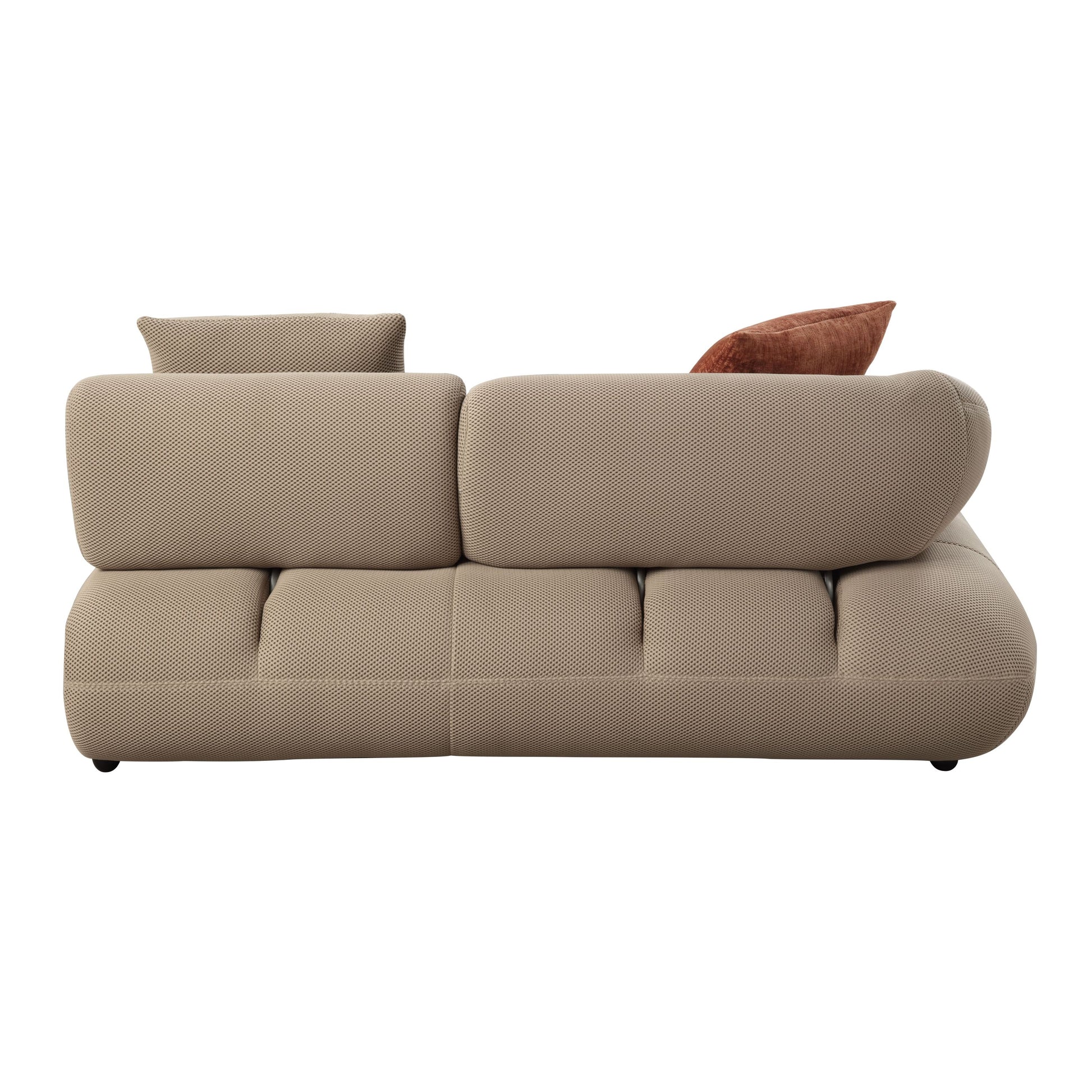 Carrick BEIGE SANDWICH MESH FABRIC Sectional Sofa with an Ottoman
