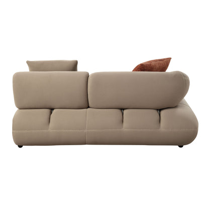 Carrick BEIGE SANDWICH MESH FABRIC Sectional Sofa with an Ottoman