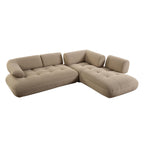 Carrick BEIGE SANDWICH MESH FABRIC Sectional Sofa with an Ottoman