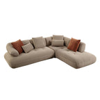 Carrick BEIGE SANDWICH MESH FABRIC Sectional Sofa with an Ottoman