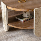 Carved Solid Wood Coffee Table, Retro Palace Style.