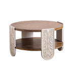 Carved Solid Wood Coffee Table, Retro Palace Style.