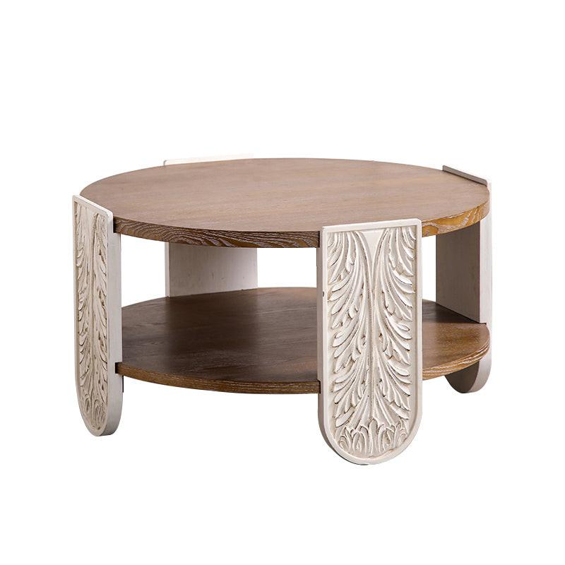 Carved Solid Wood Coffee Table, Retro Palace Style.