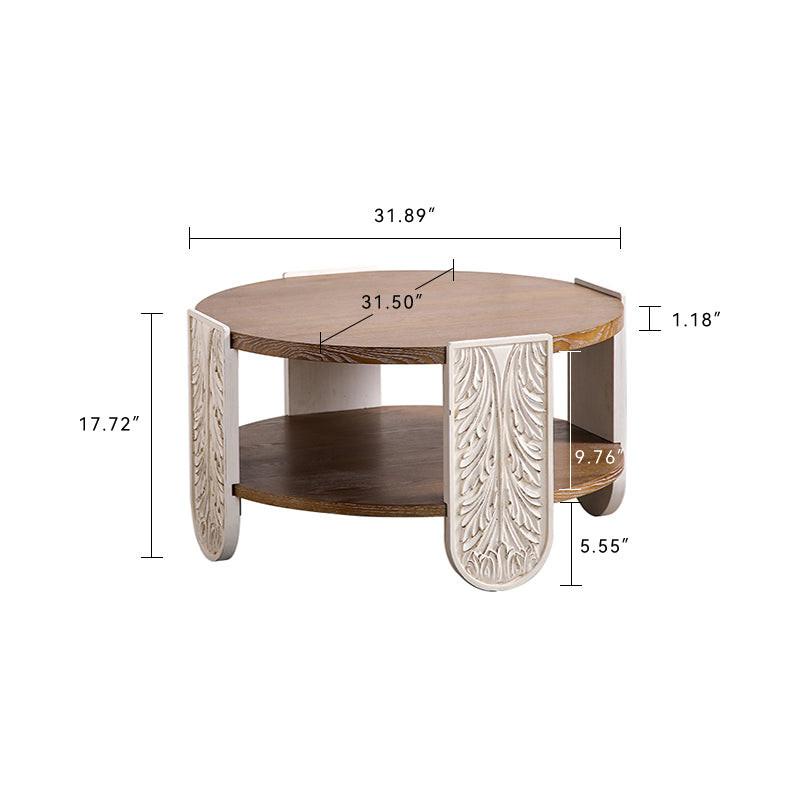Carved Solid Wood Coffee Table, Retro Palace Style.