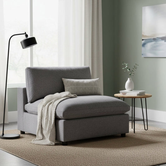 Cassandra Armless Slipper Chair - Charcoal Accent Chair