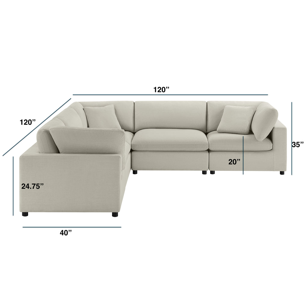 Cassandra Modular 5-Piece Sectional Sectional Sofa