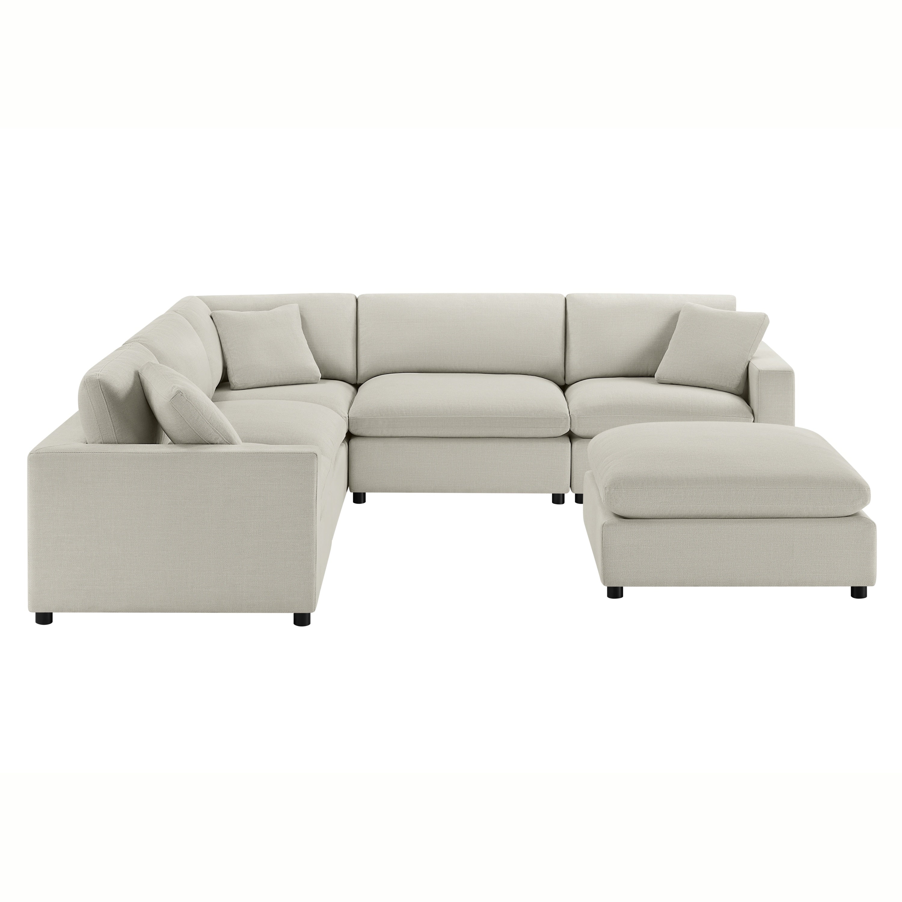 Cassandra Modular 6-Piece Sectional in Beige Sectional Sofa