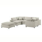 Cassandra Modular 6-Piece Sectional in Beige Sectional Sofa