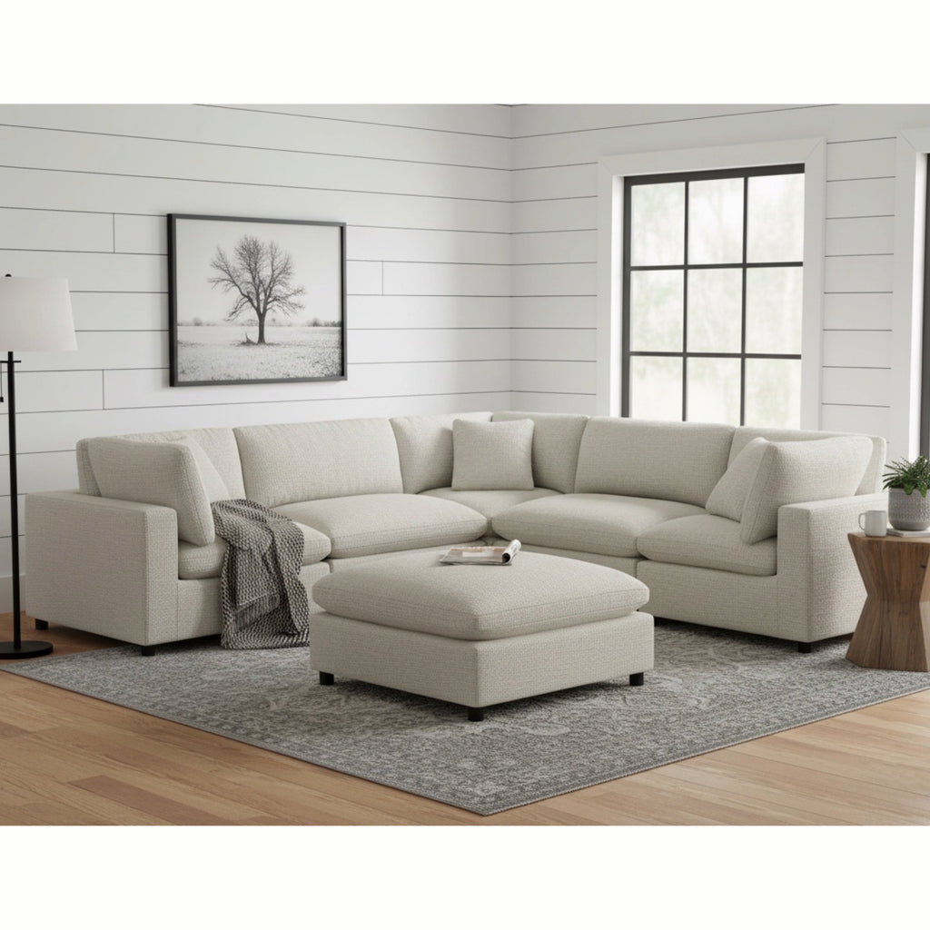 Cassandra Modular 6-Piece Sectional in Beige Sectional Sofa