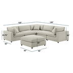 Cassandra Modular 6-Piece Sectional in Beige Sectional Sofa