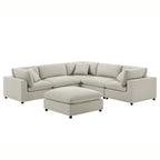 Cassandra Modular 6-Piece Sectional in Beige Sectional Sofa